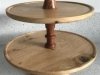A two tier, revolving cake stand