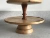 A two tier, revolving cake stand